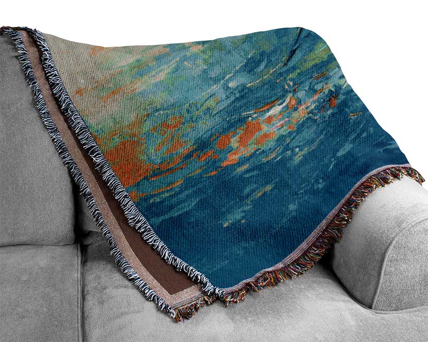 Sail Boats On The Sunset Waters Woven Blanket