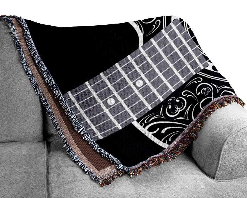 Beautiful Acoustic Guitar Woven Blanket