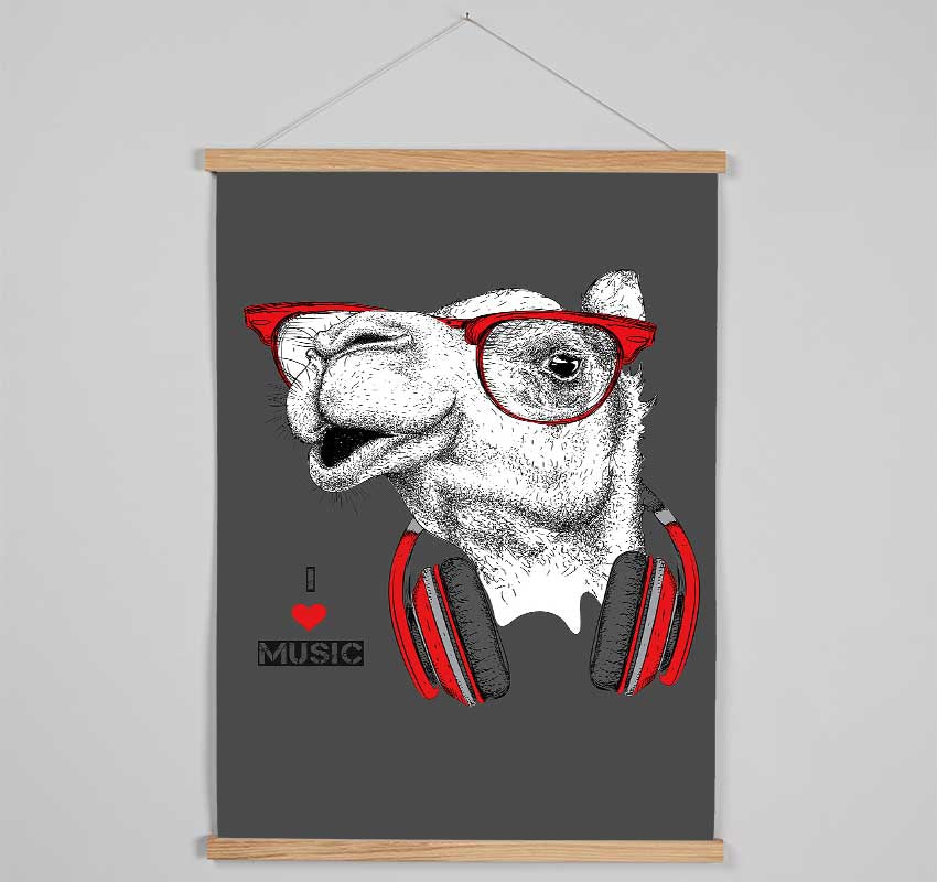 Camel I Love Music Hanging Poster - Wallart-Direct UK