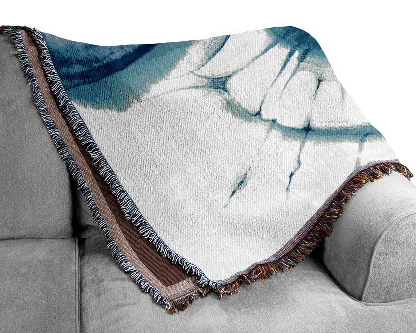 Blue Spiral Shell Woven Blanket