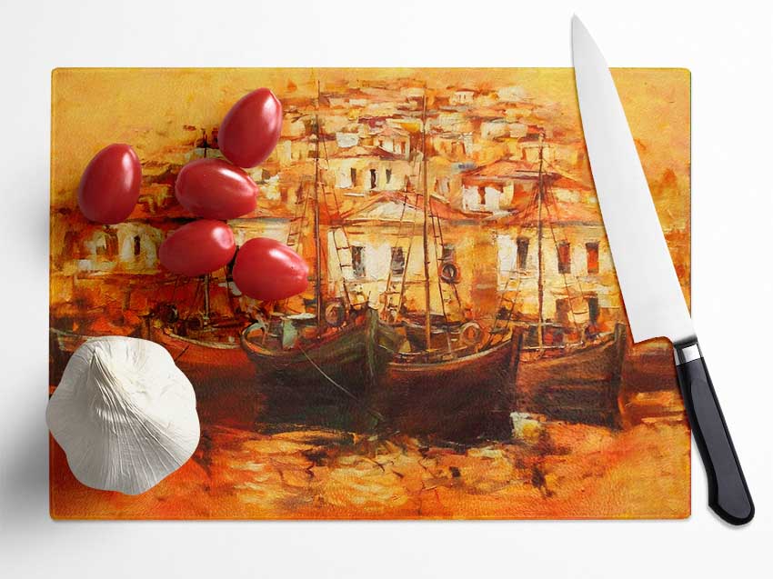 Venice Gondola 3 Glass Chopping Board