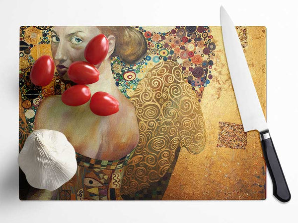 Klimt Golden Glass Chopping Board