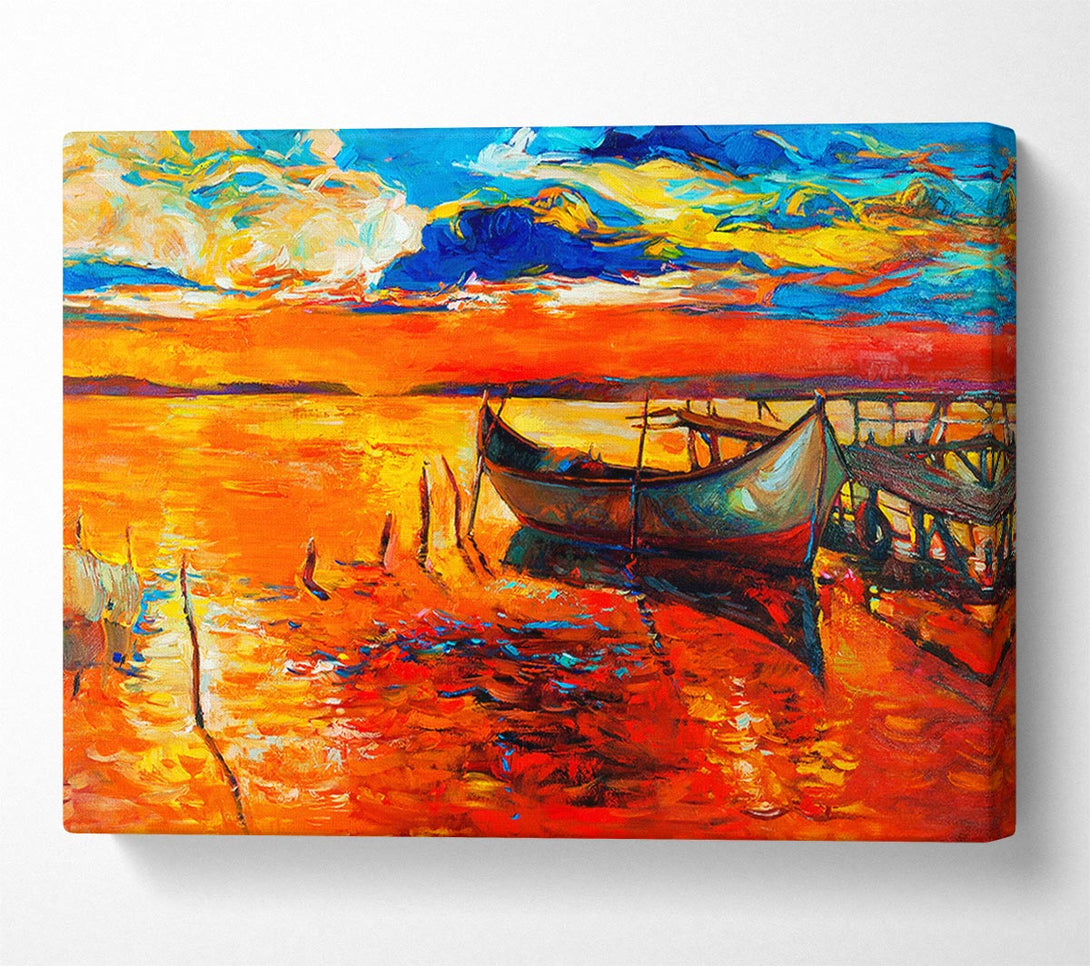 Picture of Fire Orange Waters Canvas Print Wall Art