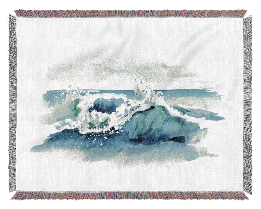 Movement In The Ocean Wave Woven Blanket