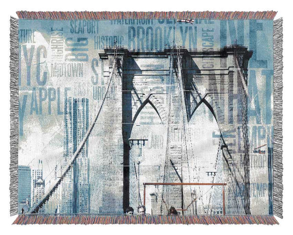 NYC Brooklyn Bridge Woven Blanket