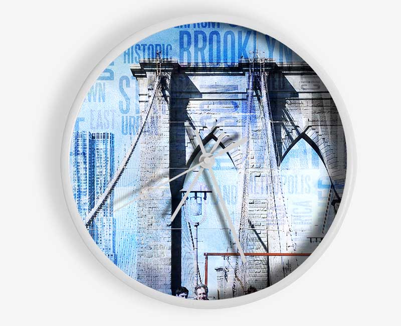 NYC Brooklyn Bridge Clock - Wallart-Direct UK