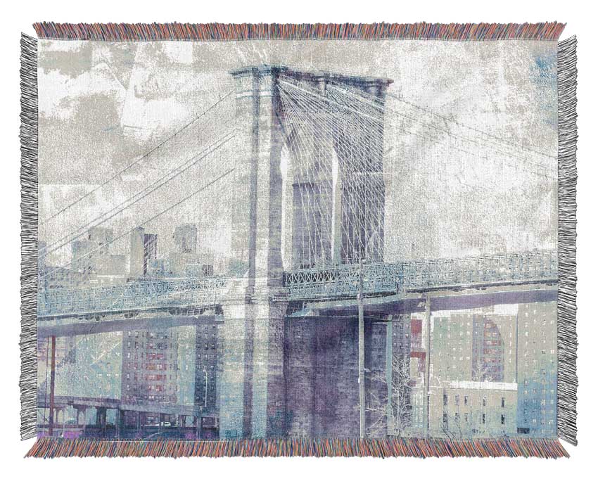 Brooklyn Bridge New York Woven Blanket