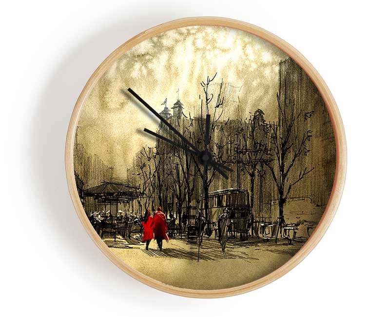 Golden City Walk Clock - Wallart-Direct UK