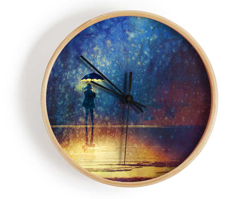 Golden Rain Sparkle Clock - Wallart-Direct UK