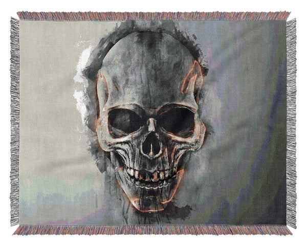 Fire Skull Woven Blanket