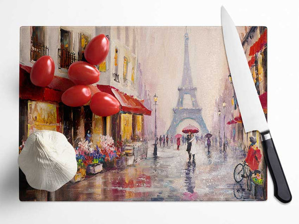 Paris Streets Glass Chopping Board