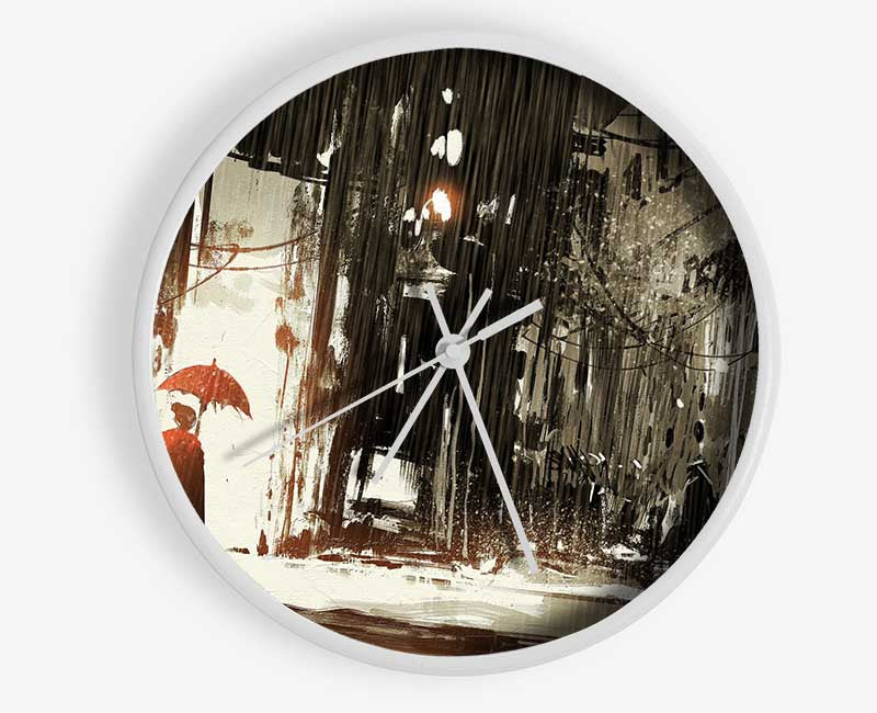 Down Pour in The City Clock - Wallart-Direct UK