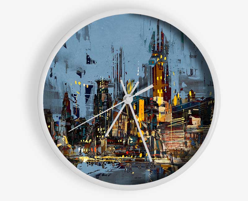 As The Night Falls In The City Clock - Wallart-Direct UK