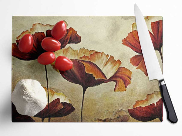 Chocolate Poppy Skies 1 Glass Chopping Board