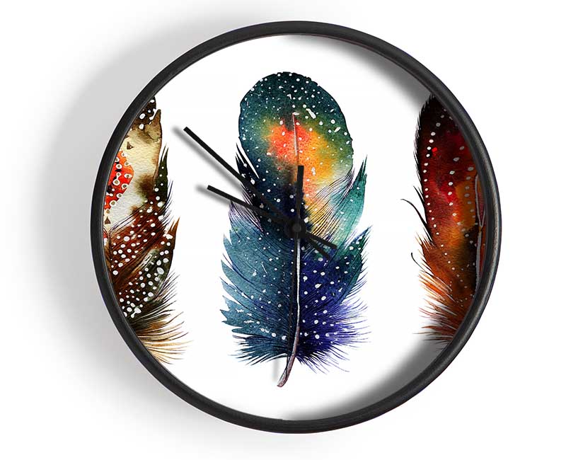 Indian Feathers Clock - Wallart-Direct UK