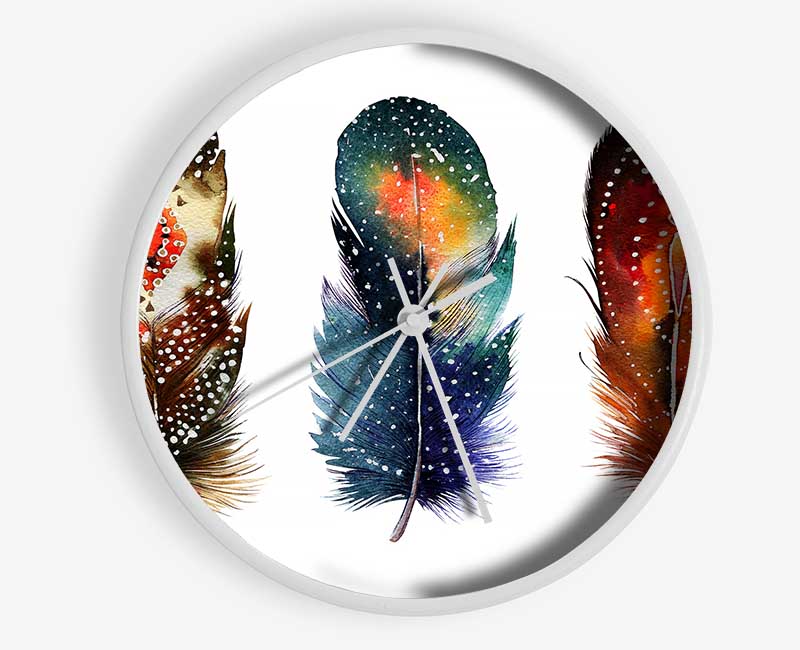 Indian Feathers Clock - Wallart-Direct UK