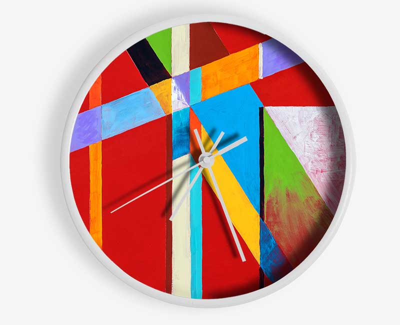 Coloured Lines Clock - Wallart-Direct UK