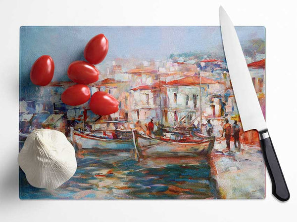 Venice Painting Glass Chopping Board