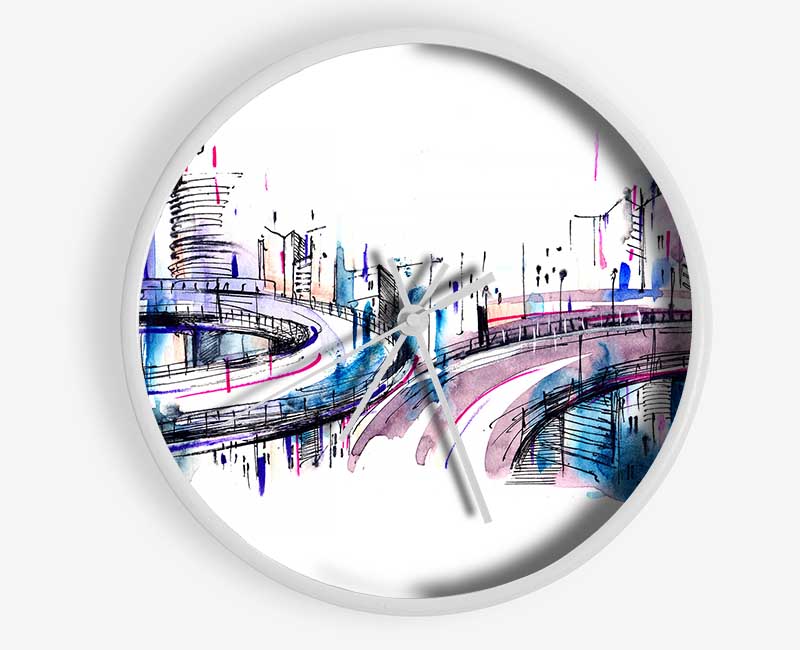 Ring Roads Through The City Clock - Wallart-Direct UK