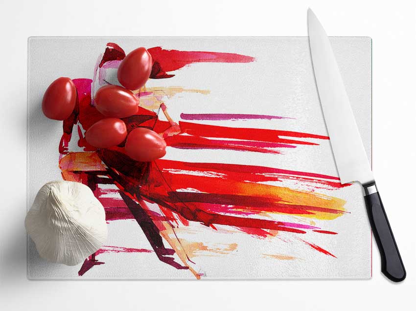 Red Hot Lovers Dancing Glass Chopping Board