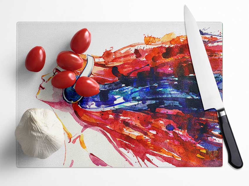 Music Moves Me Glass Chopping Board