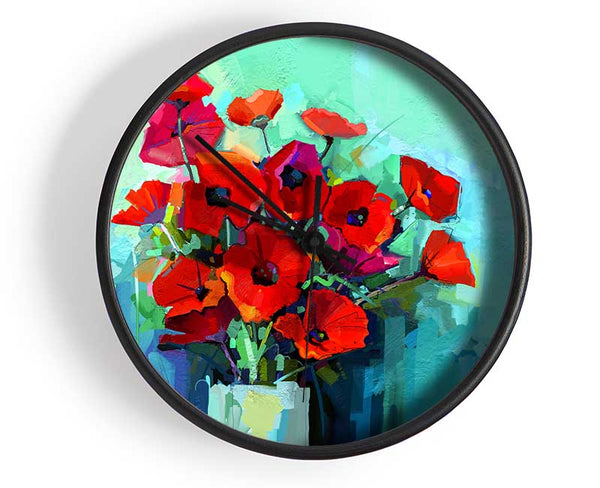 Poppy Vase Beauty Clock - Wallart-Direct UK