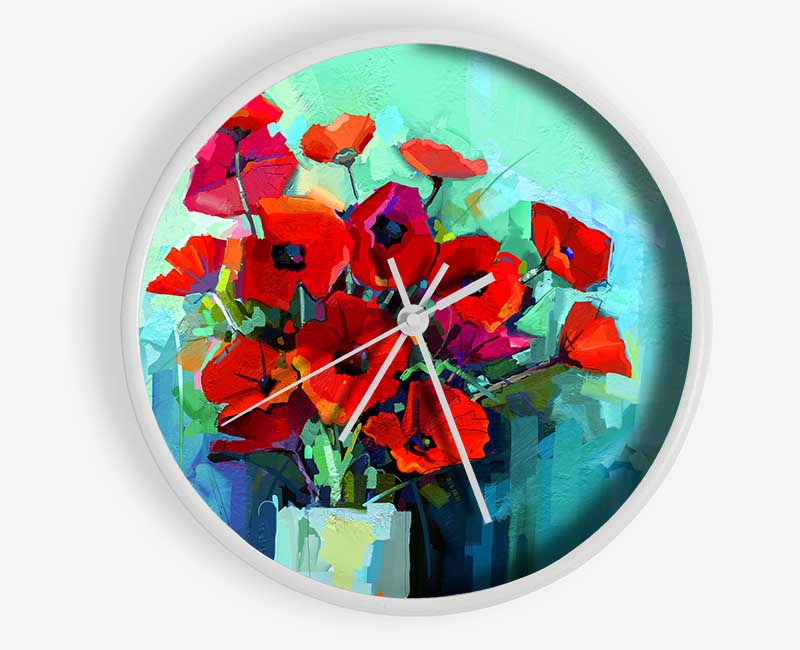 Poppy Vase Beauty Clock - Wallart-Direct UK