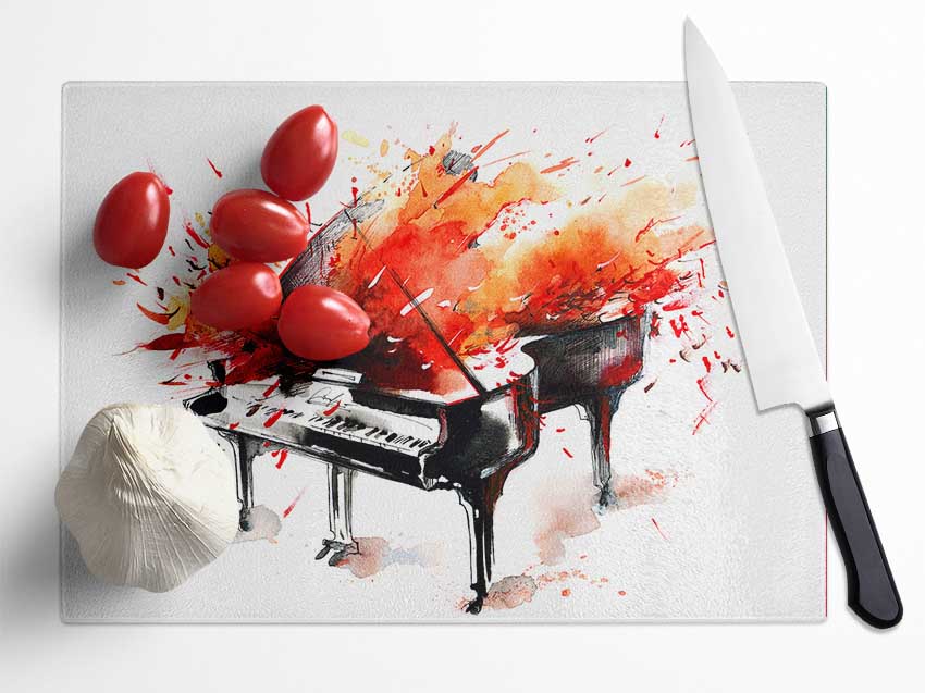 Piano Blast Glass Chopping Board