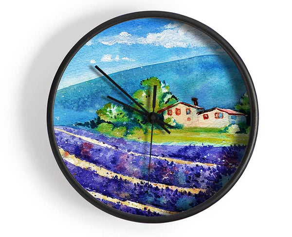 Lavender Fields In France Clock - Wallart-Direct UK