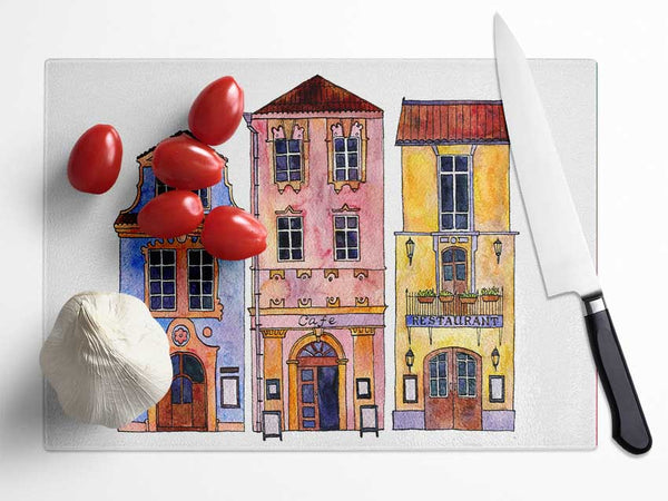 Town Houses In Paris Glass Chopping Board