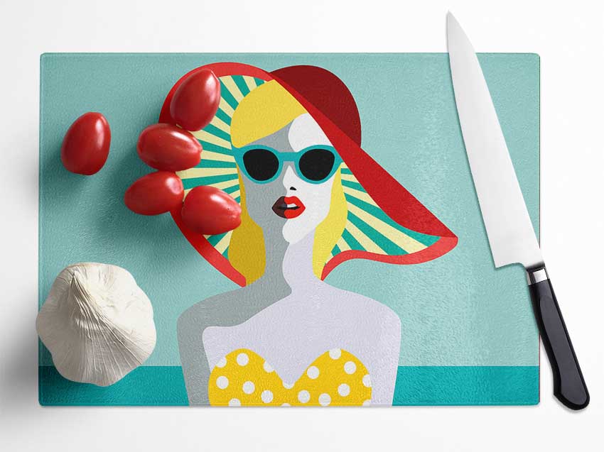 Summer Beauty Glass Chopping Board