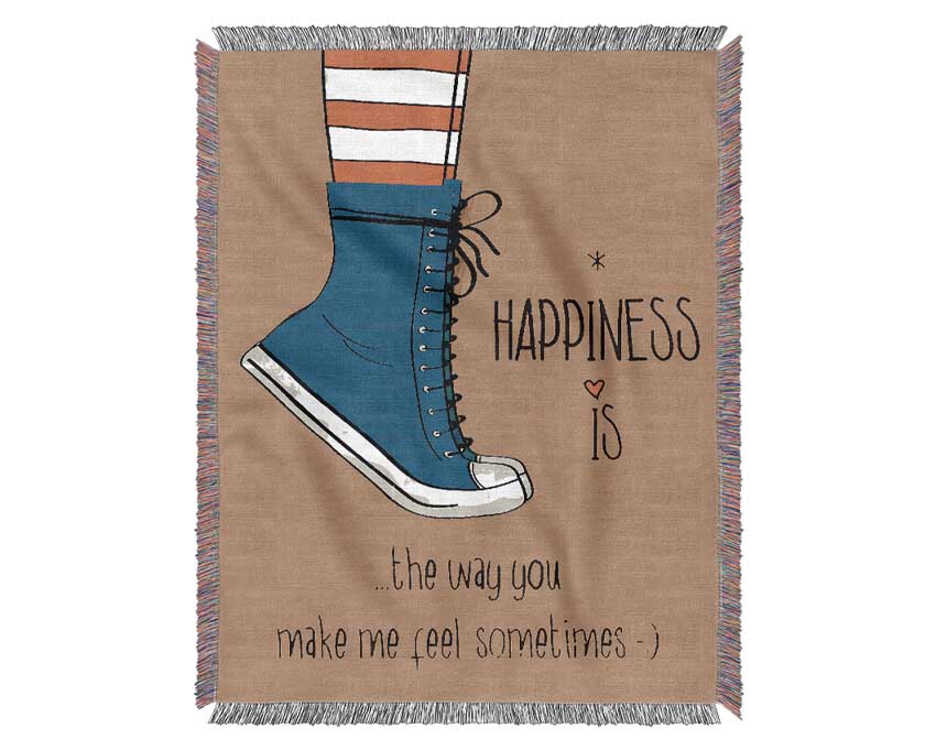 Happiness Is The Way You Woven Blanket