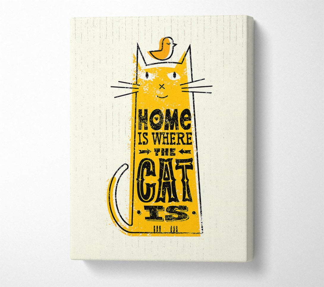 Picture of Home Is Where The Cat Is 2 Canvas Print Wall Art