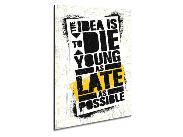 The Idea Is To Die Young