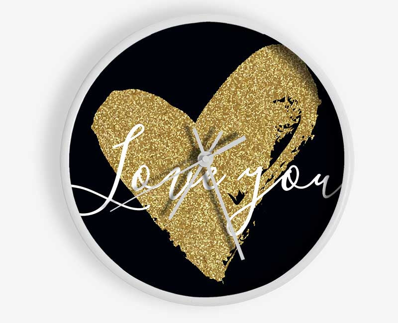 Love You Gold Heart Clock - Wallart-Direct UK