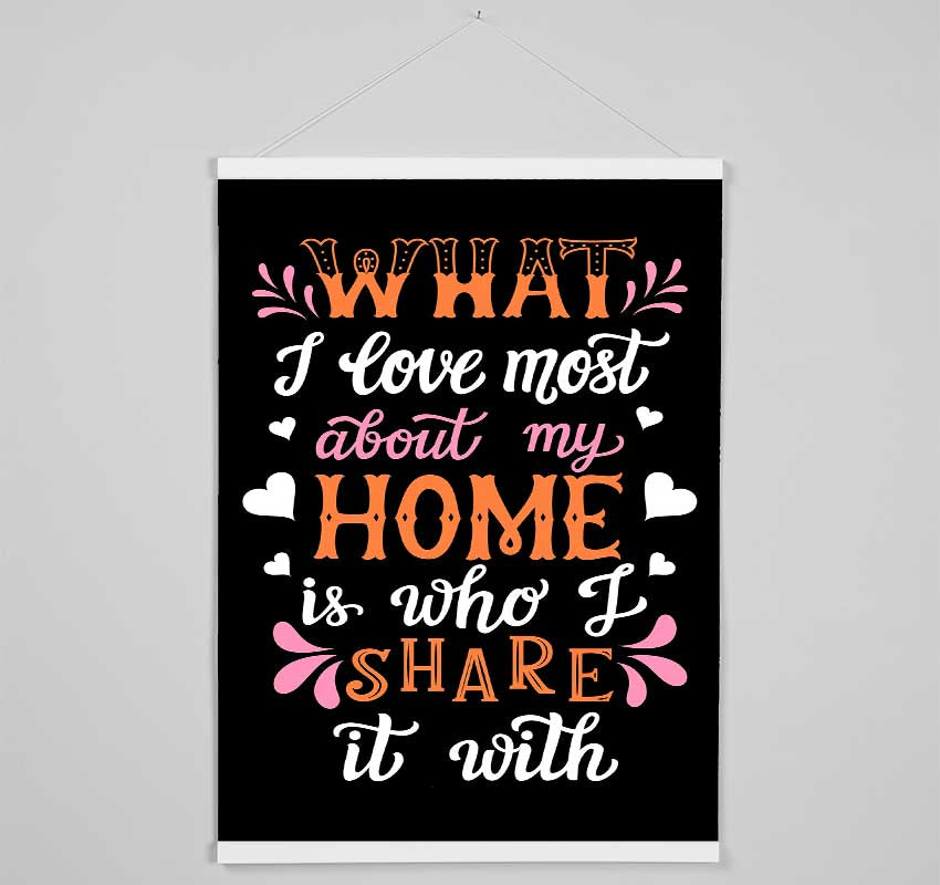 What I Love Most About My Home Hanging Poster - Wallart-Direct UK