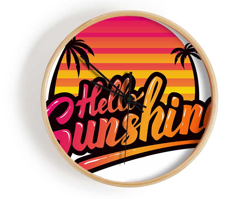 Hello Sunshine 2 Clock - Wallart-Direct UK