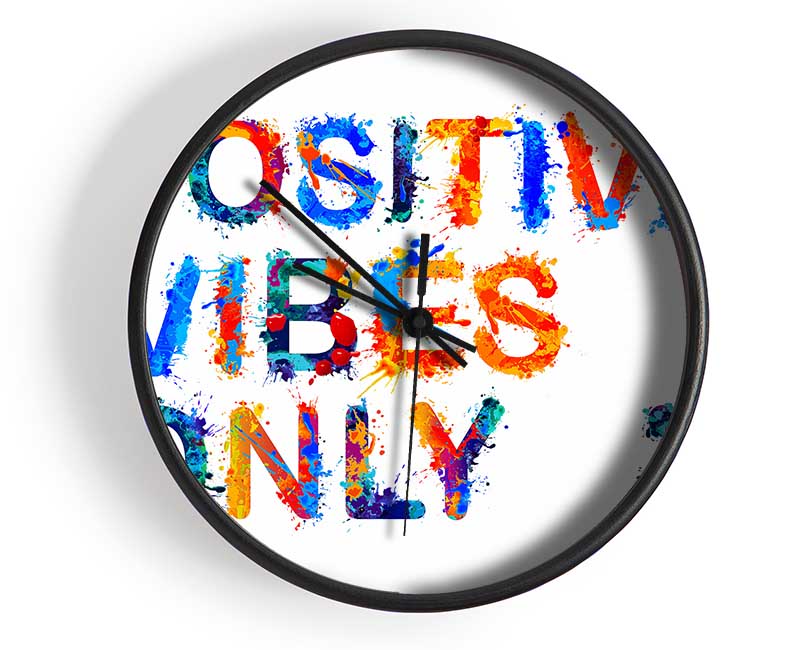 Positive Vibes Only Clock - Wallart-Direct UK