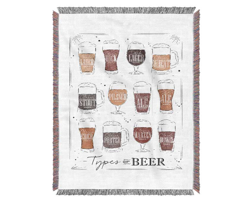 Types O f Beer Woven Blanket