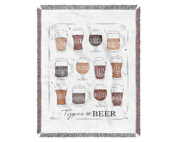 Types O f Beer Woven Blanket