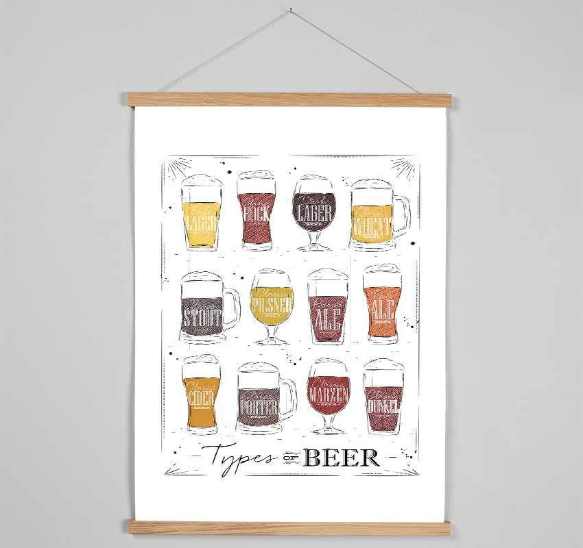 Types O f Beer Hanging Poster - Wallart-Direct UK