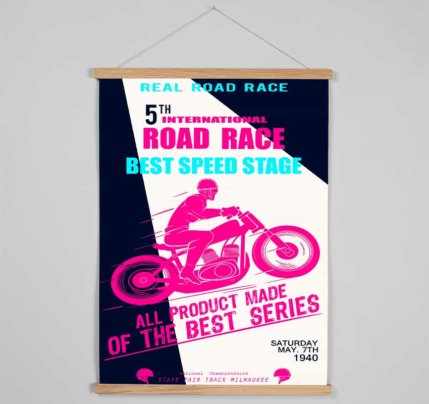 Motorbike Real Road Race Hanging Poster - Wallart-Direct UK