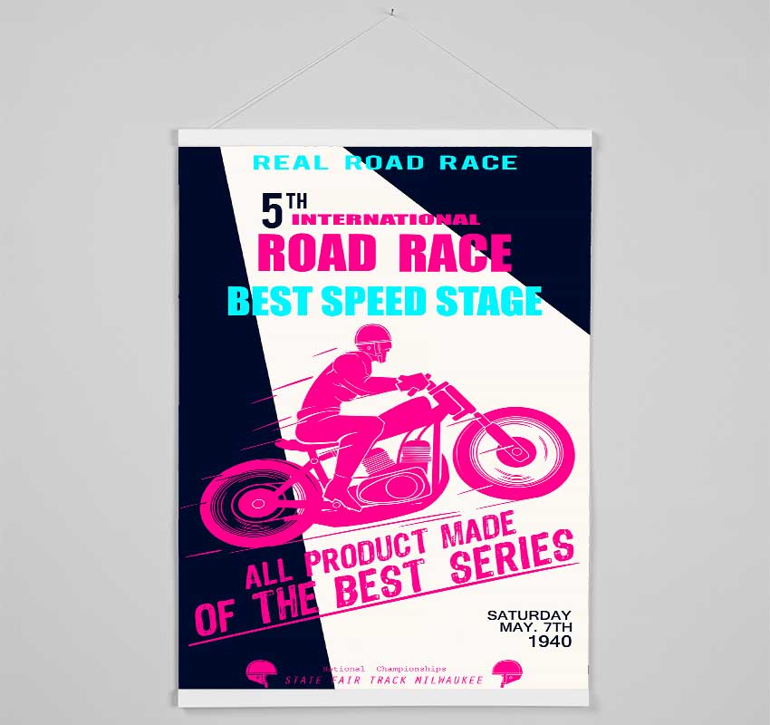 Motorbike Real Road Race Hanging Poster - Wallart-Direct UK