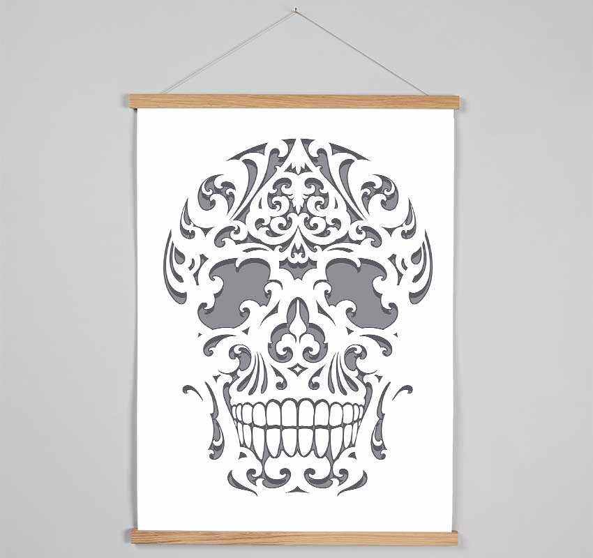 Mexican Grey Skull Hanging Poster - Wallart-Direct UK