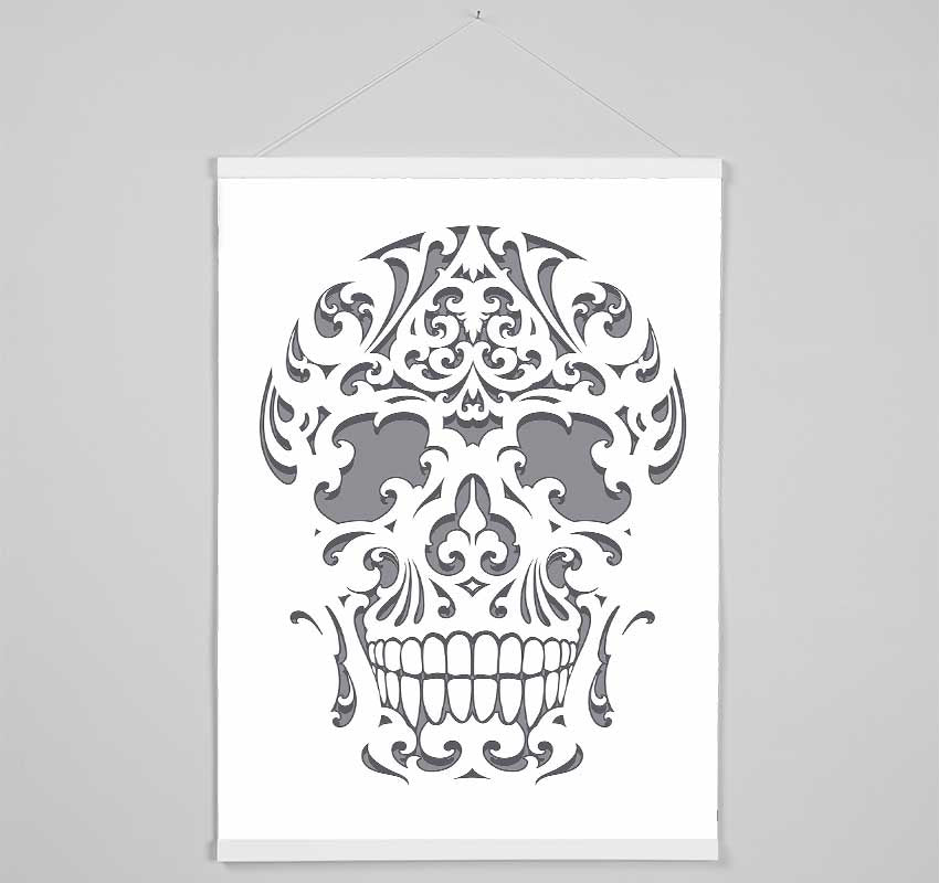 Mexican Grey Skull Hanging Poster - Wallart-Direct UK