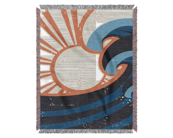 Sun And Waves Woven Blanket