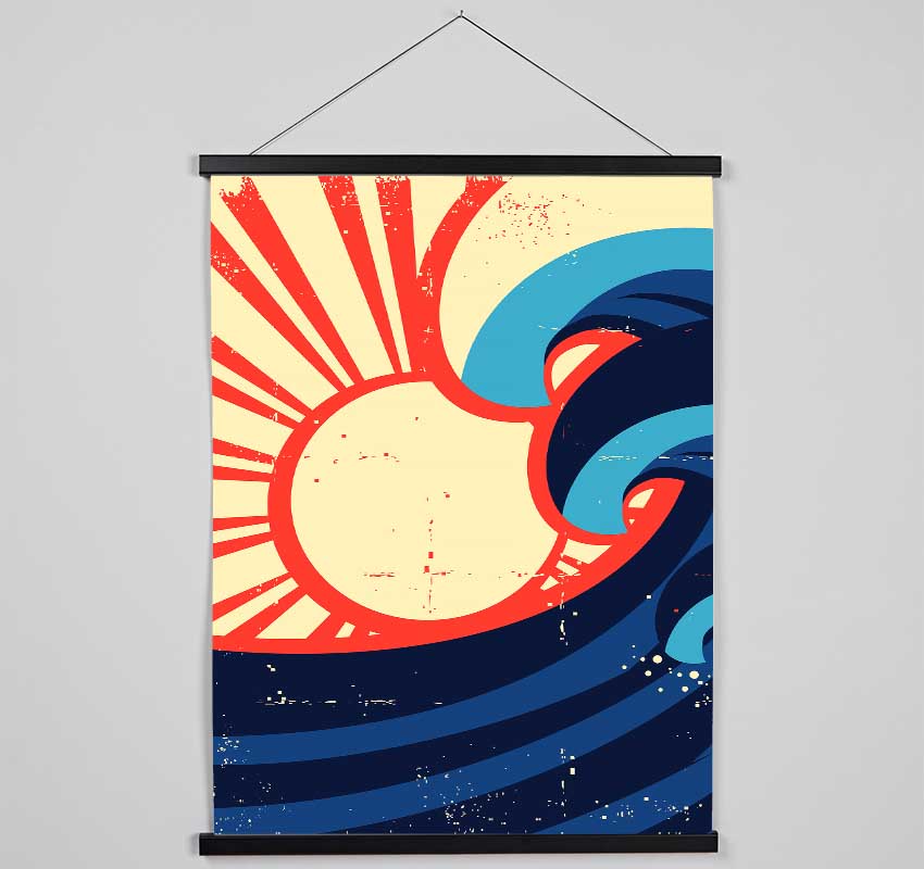 Sun And Waves Hanging Poster - Wallart-Direct UK