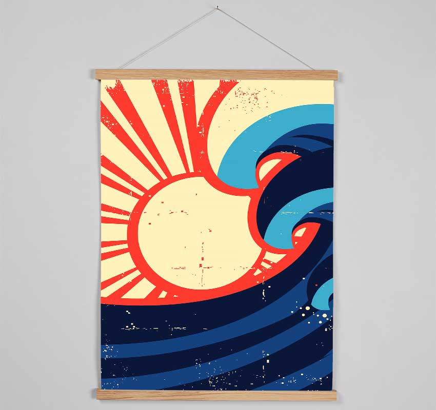 Sun And Waves Hanging Poster - Wallart-Direct UK