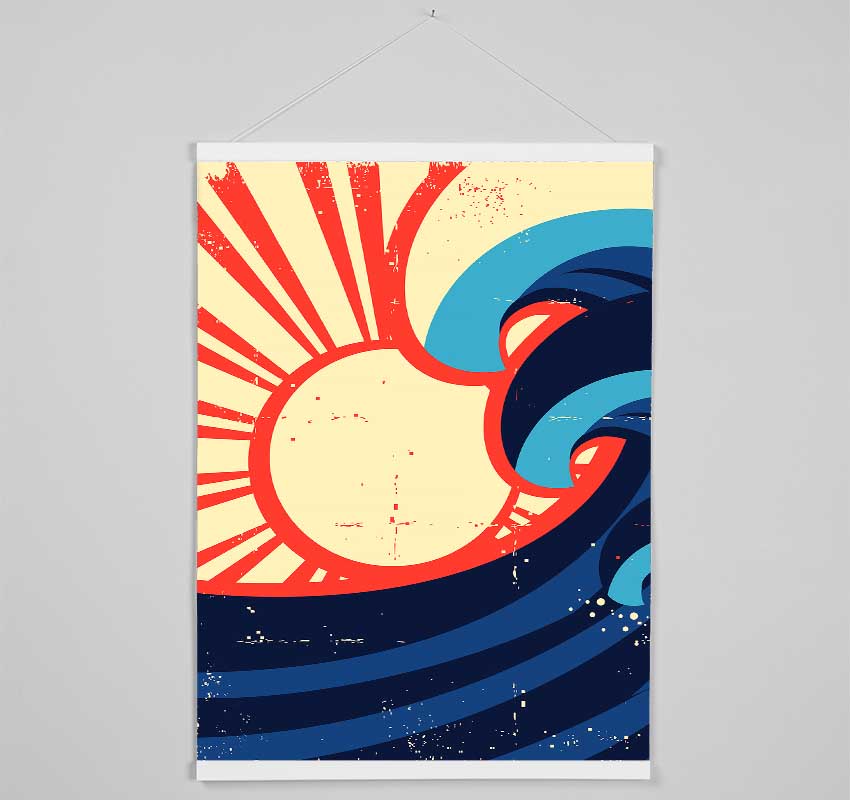 Sun And Waves Hanging Poster - Wallart-Direct UK