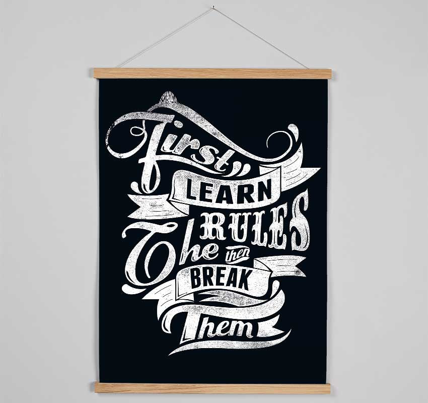 First Learn The Rules Hanging Poster - Wallart-Direct UK